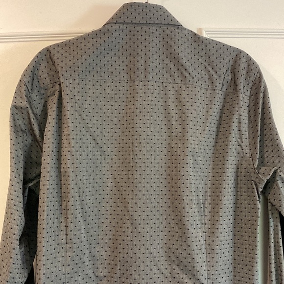 Egara navy dotted Long Sleeve Non Iron Slim Fit Shirt Size Medium EUC - Picture 7 of 14
